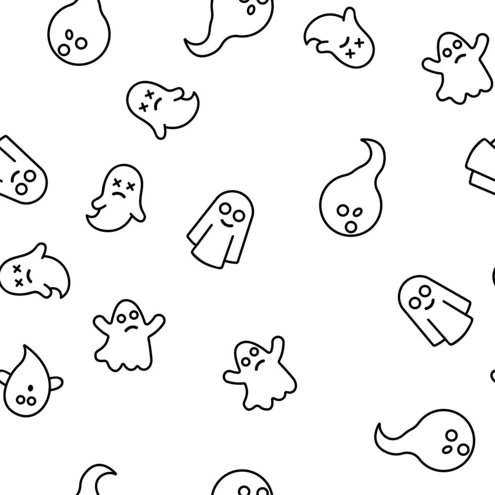 Ghost Spectre Funny Vector Seamless Pattern