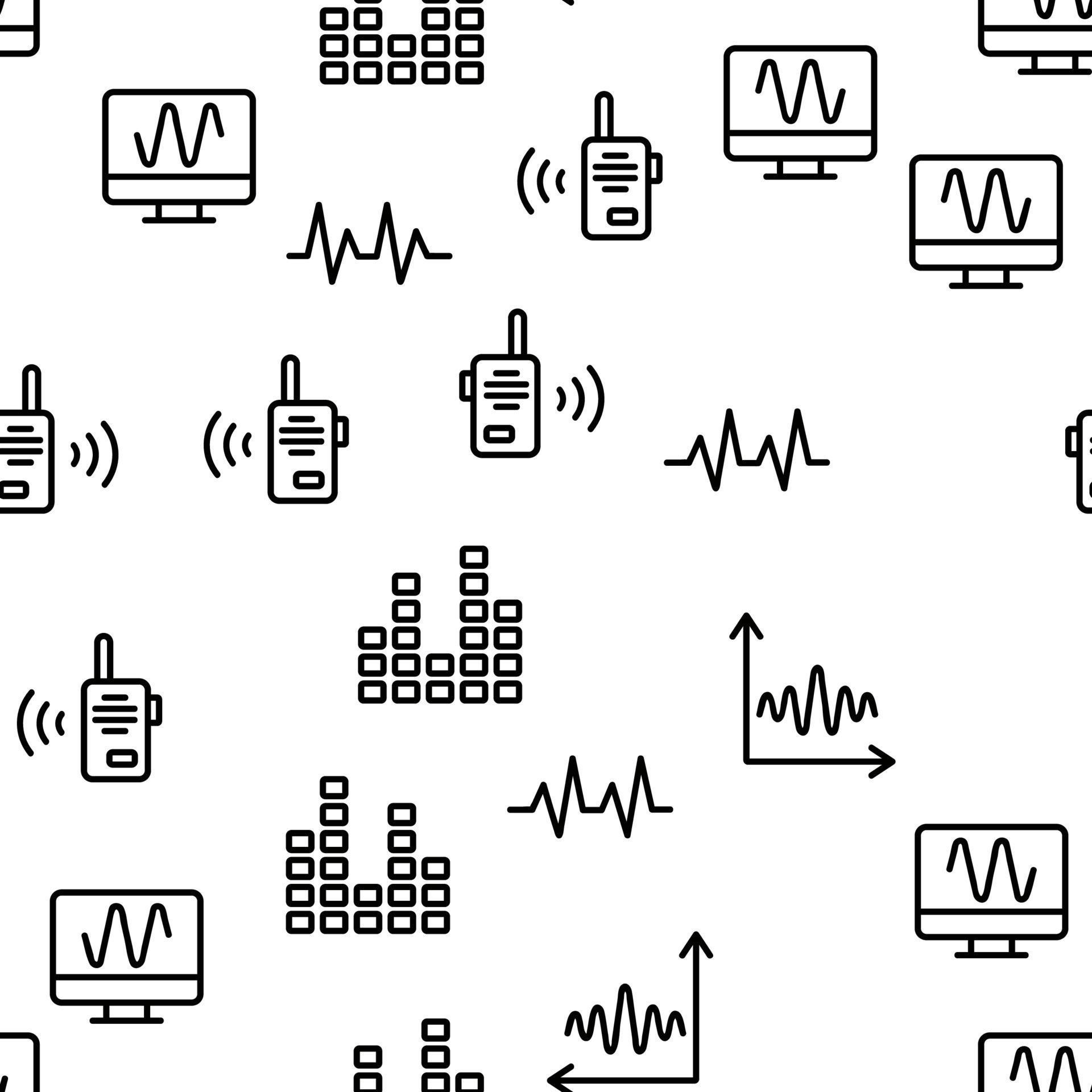 Frequency Pulse Wave Vector Seamless Pattern 10042956 Vector Art at