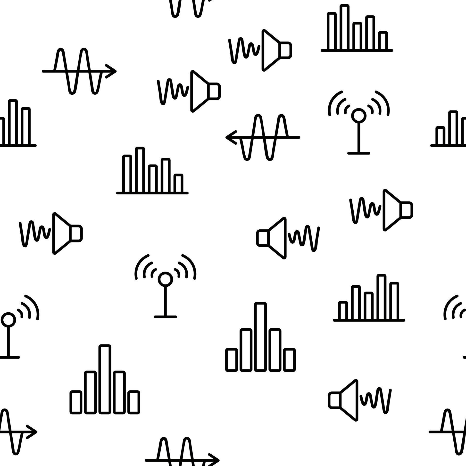 Frequency Pulse Wave Vector Seamless Pattern 10042959 Vector Art at