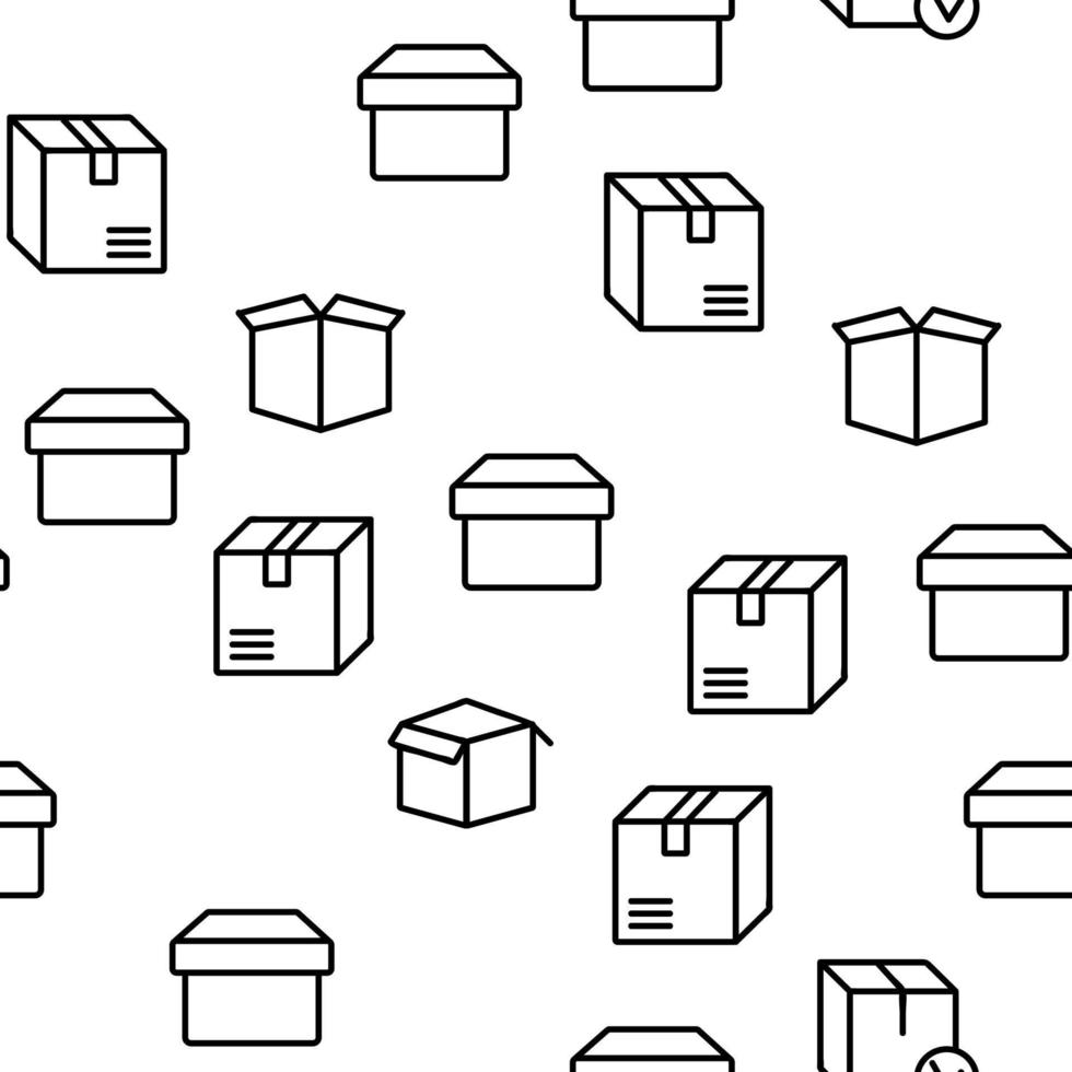 caja de cartón paquete vector de patrones sin fisuras