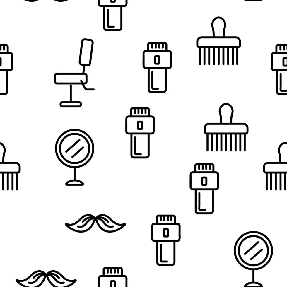 Barbershop Accessories Vector Seamless Pattern