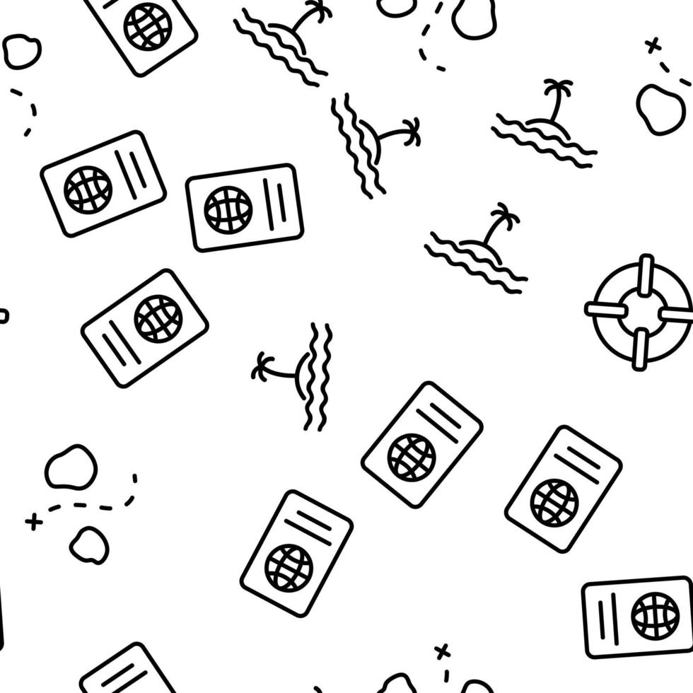 Cruise Travel Vector Seamless Pattern