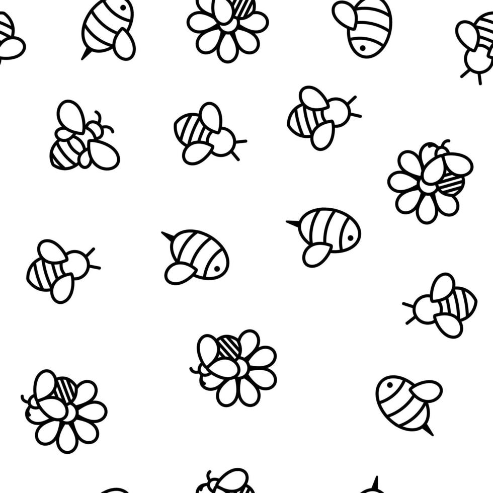 Bee And Honey Vector Seamless Pattern