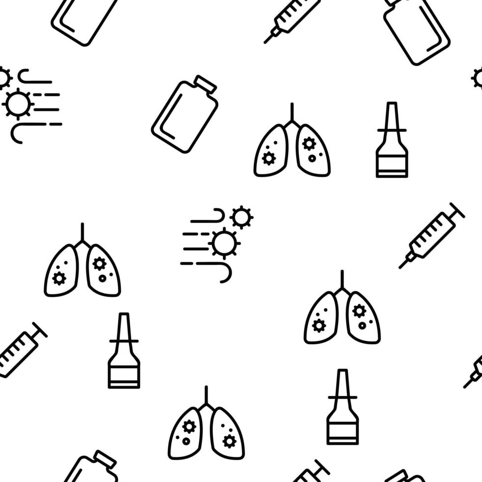 Flu Symptoms And Cure Vector Seamless Pattern