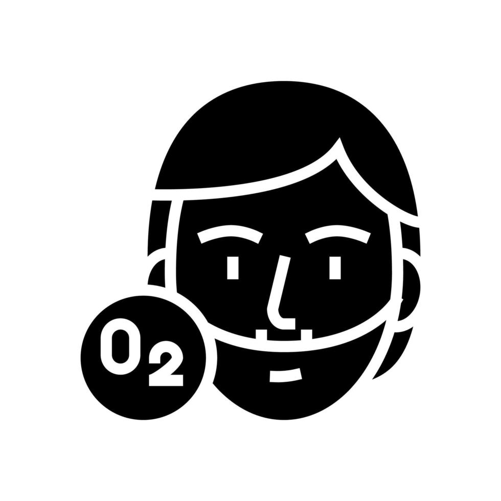 human breath oxygen tool glyph icon vector illustration