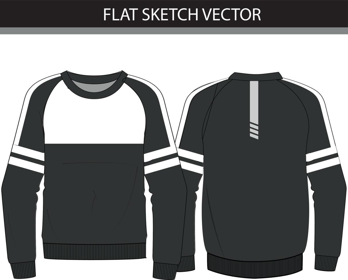 CREW NECK SWEATSHIRT WITH CUT AND SEW VECTOR FILE