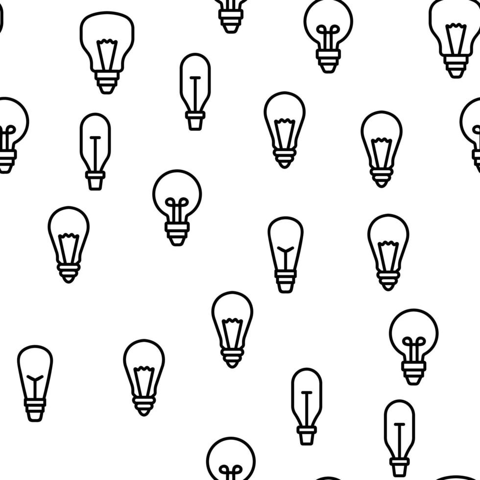 Light Bulb Vector Seamless Pattern