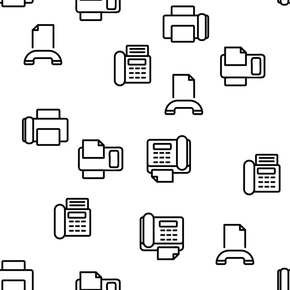Fax Printer Vector Seamless Pattern