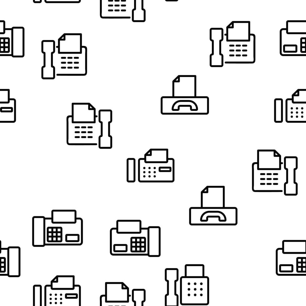 Fax Printer Vector Seamless Pattern