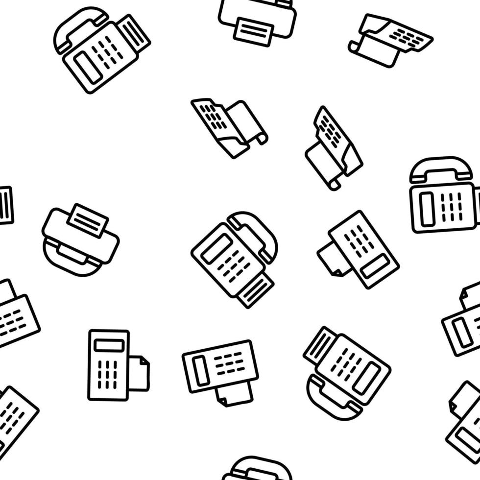 Fax Printer Vector Seamless Pattern