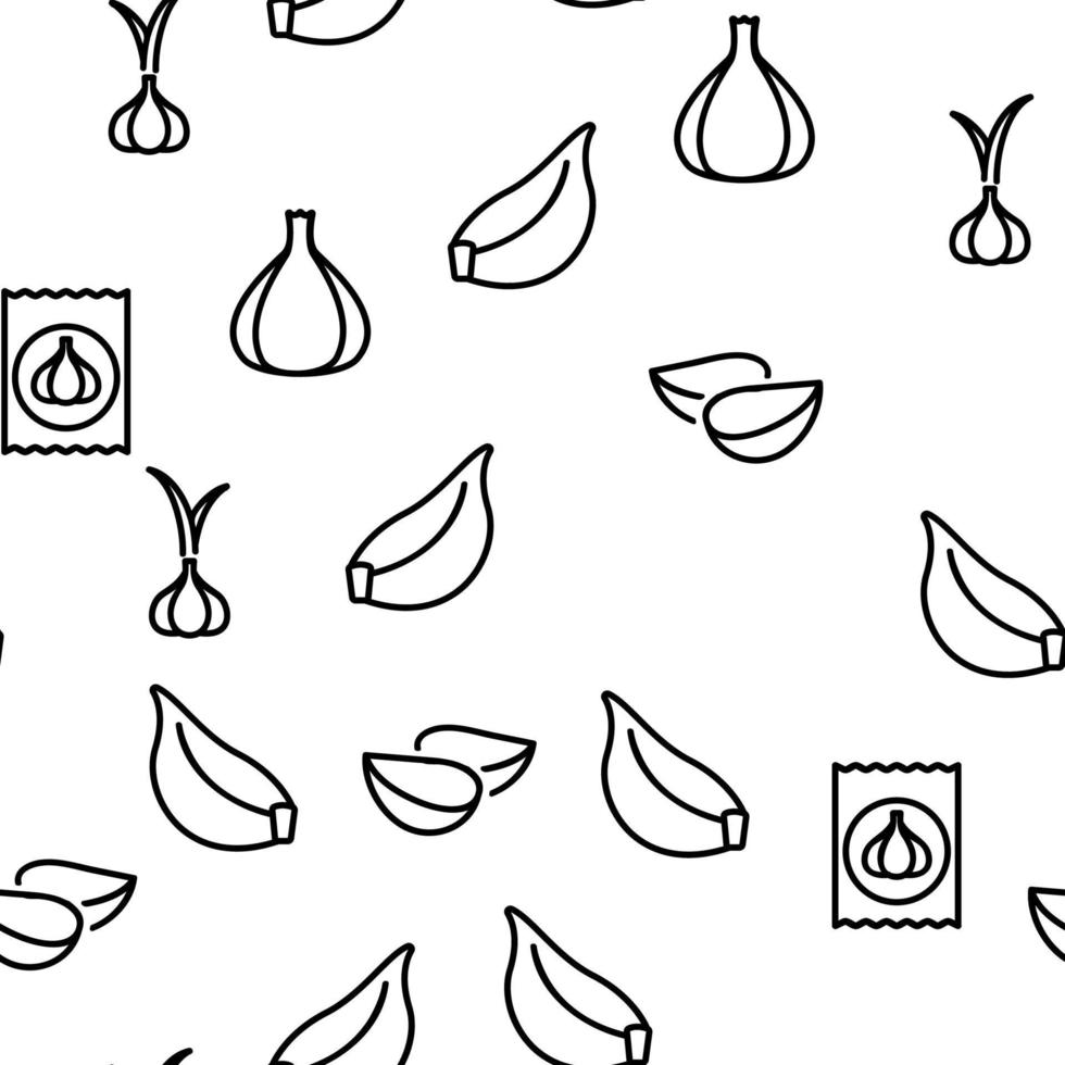 Garlic Spicy Vegetable Vector Seamless Pattern