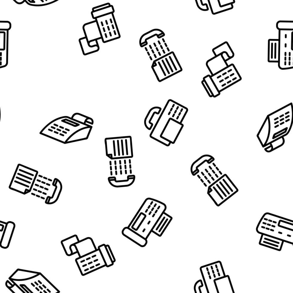 Fax Printer Vector Seamless Pattern