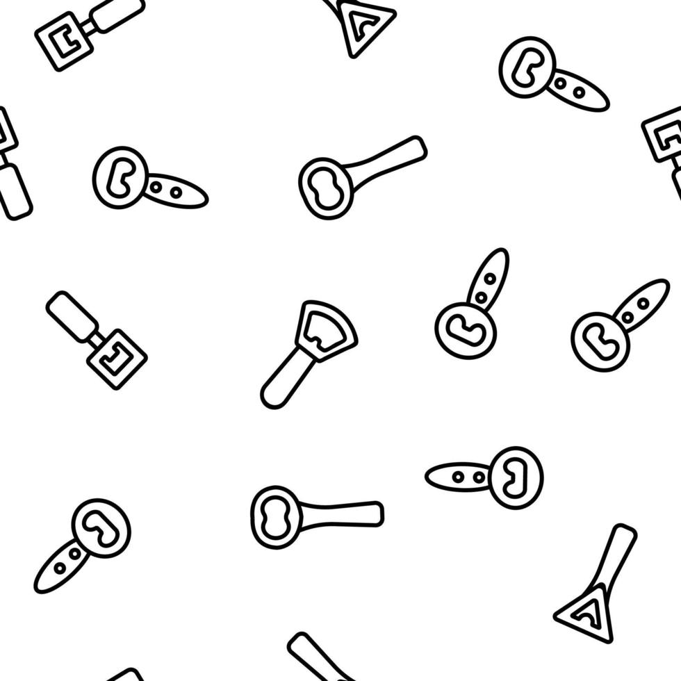 Bottle Opener Vector Seamless Pattern