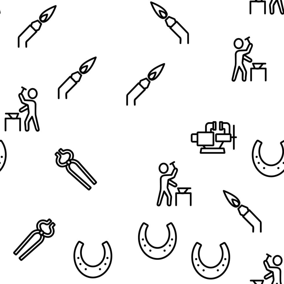 Blacksmith Vector Seamless Pattern