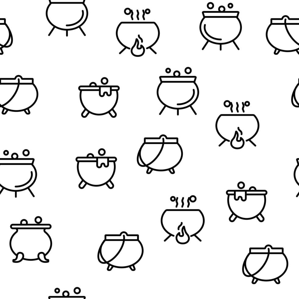 Cauldron Vector Seamless Pattern