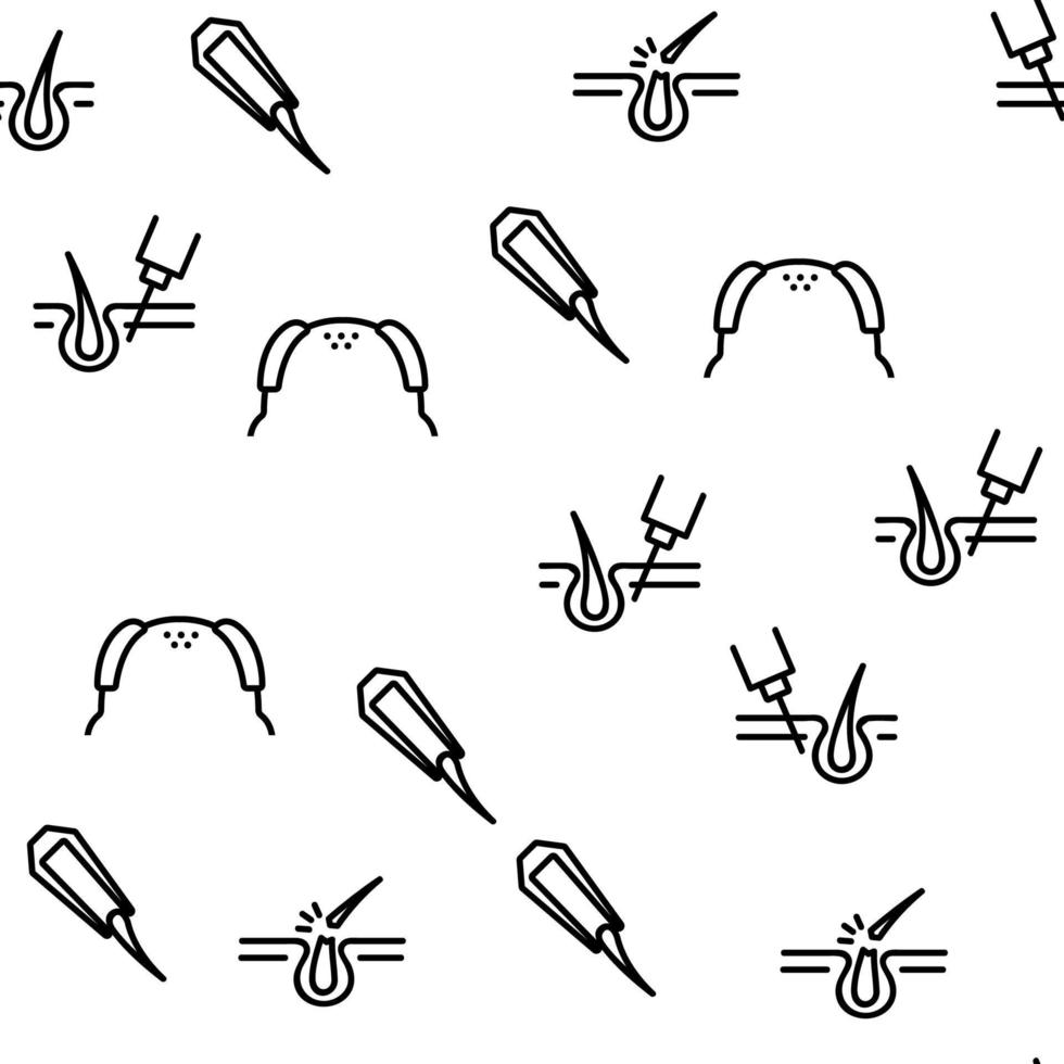 Hair Loss Vector Seamless Pattern