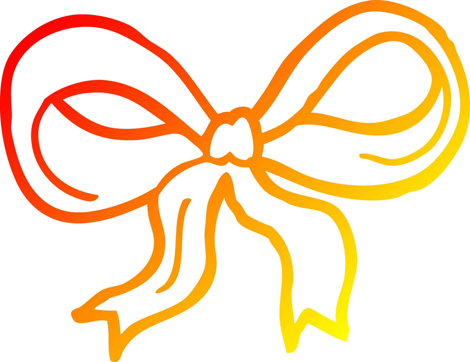 warm gradient line drawing cartoon decorative bow 10043275 Vector Art at  Vecteezy