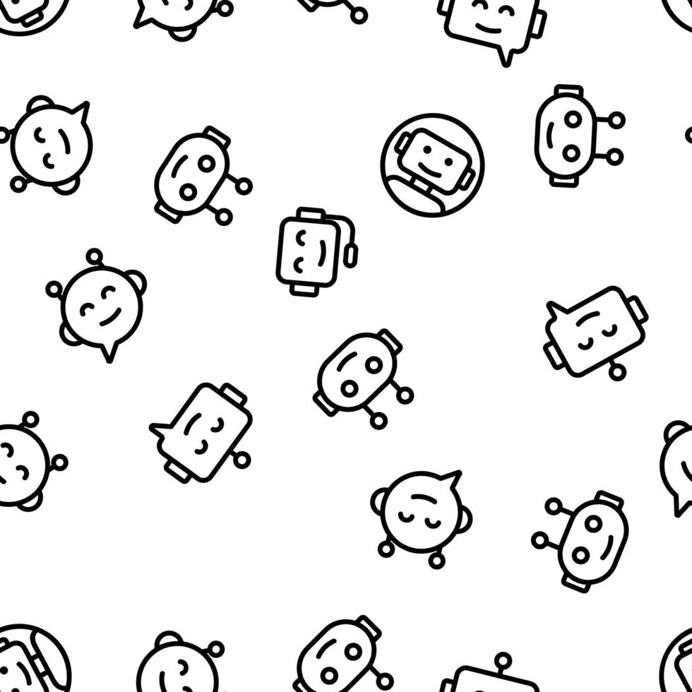 Chatbot Robot Vector Seamless Pattern