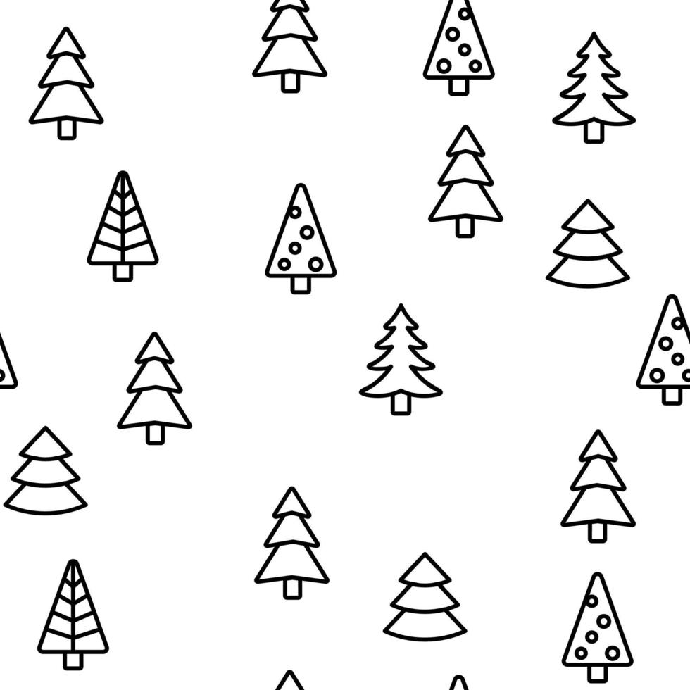 Evergreen Pine Tree Vector Seamless Pattern