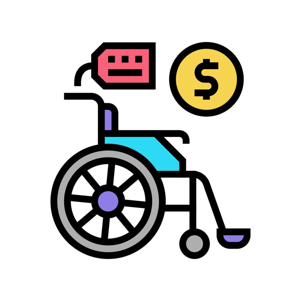 wheel chair rental color icon vector illustration