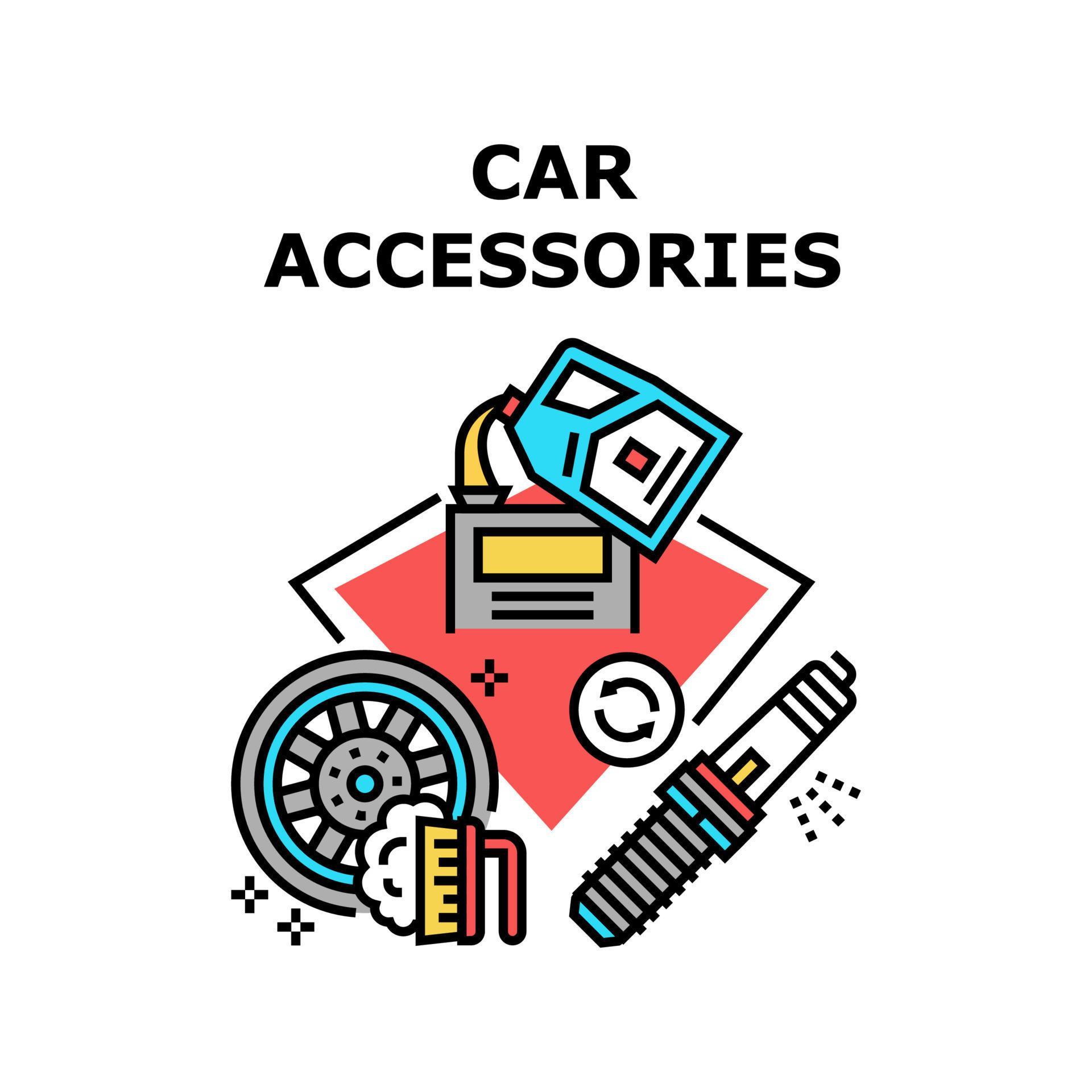 Car Accessories Vector Concept Color Illustration 10043451 Vector Art