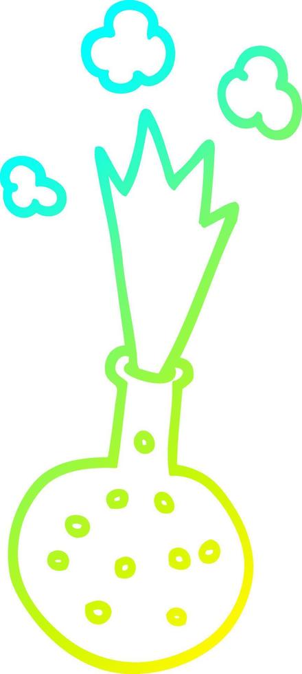cold gradient line drawing cartoon chemical reaction vector