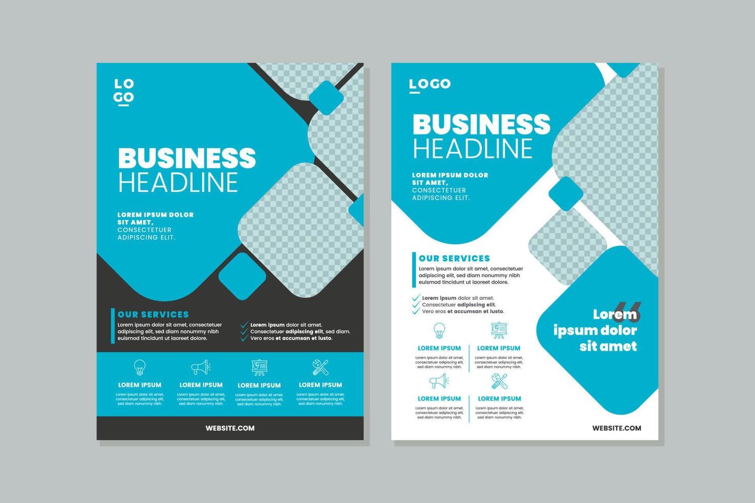 Business flyer set vector