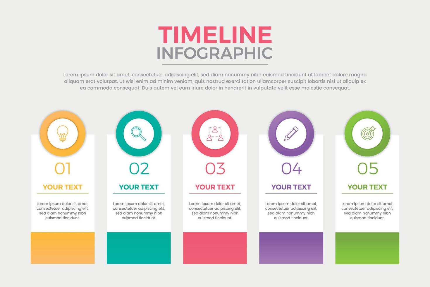 Timeline infographic design vector