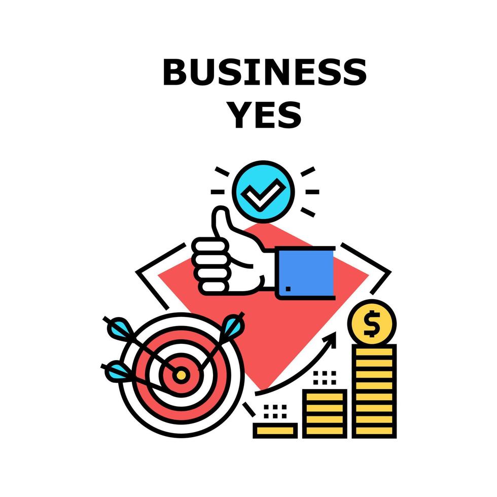 Business Yes Vector Concept Color Illustration