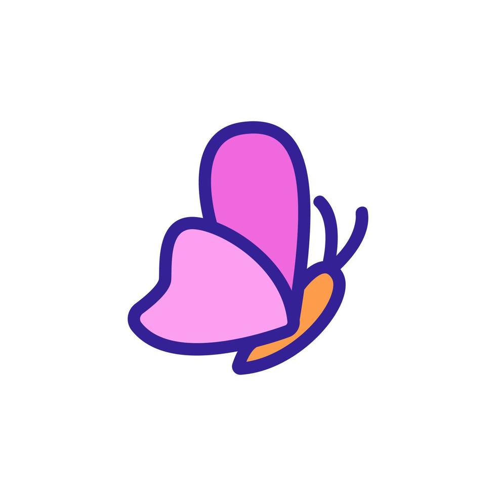 Butterfly icon vector. Isolated contour symbol illustration vector