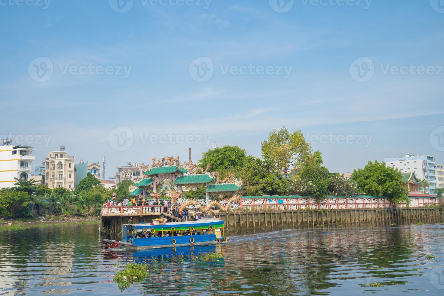 Phu Chau Temple . A temple floating on Vam Thuat river between district 12 and Go Vap photo