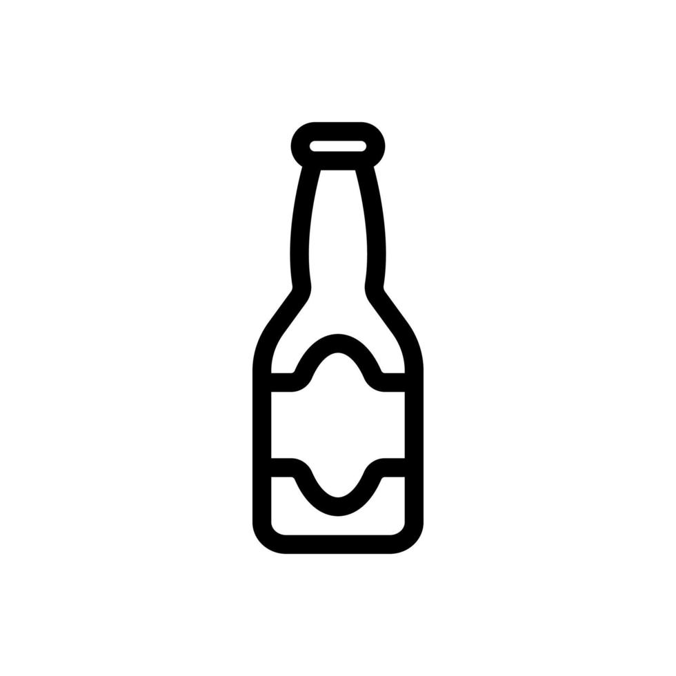 una botella de vector de icono de cerveza. ilustración de símbolo de contorno aislado