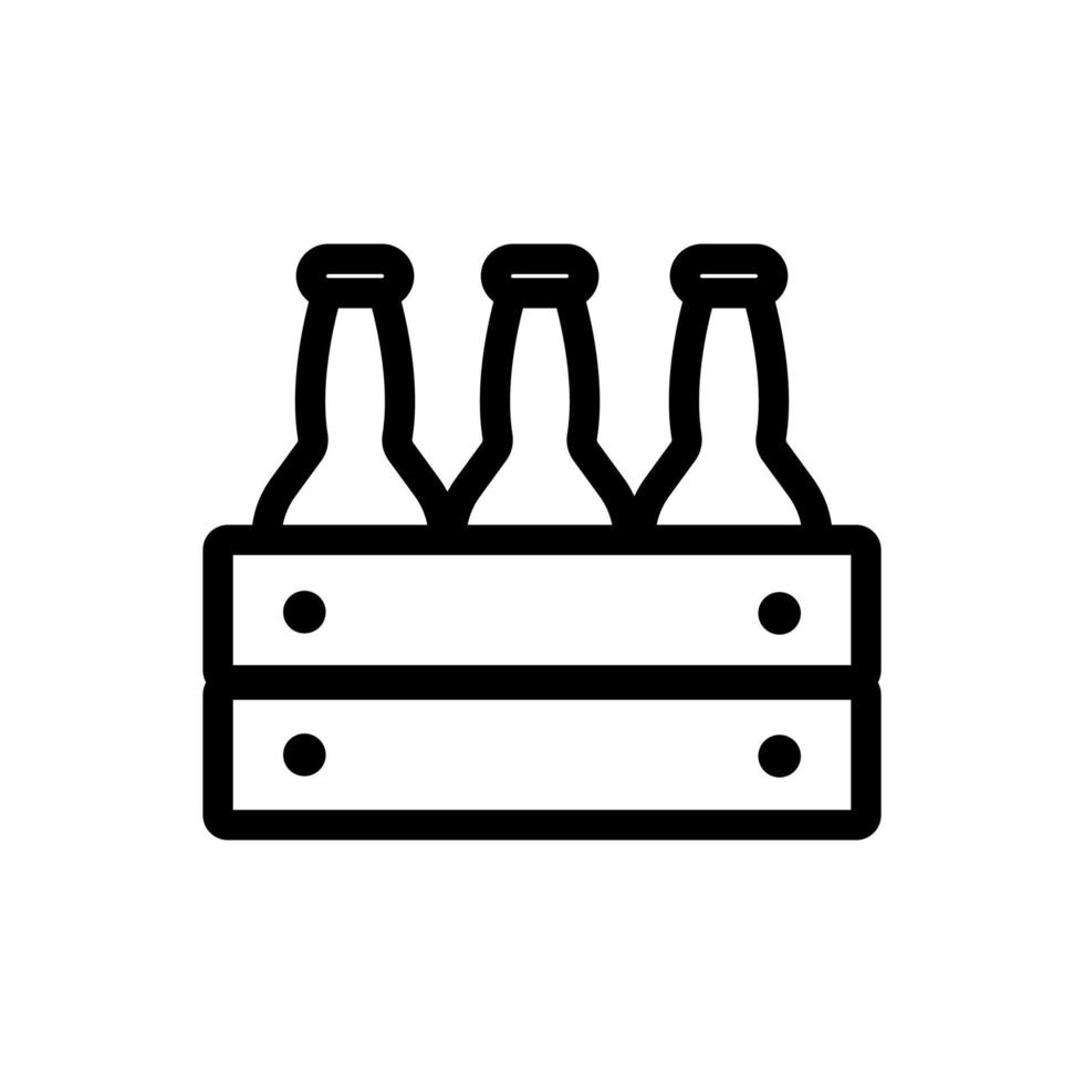 una caja de vector de icono de cerveza. ilustración de símbolo de contorno aislado