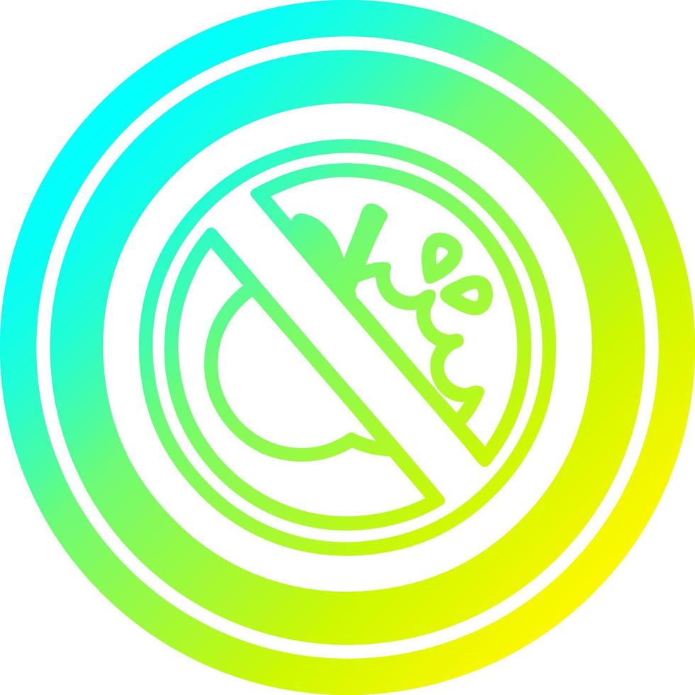 no healthy food circular in cold gradient spectrum vector