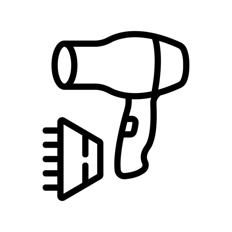 cylindrical hair dryer with styler icon vector outline