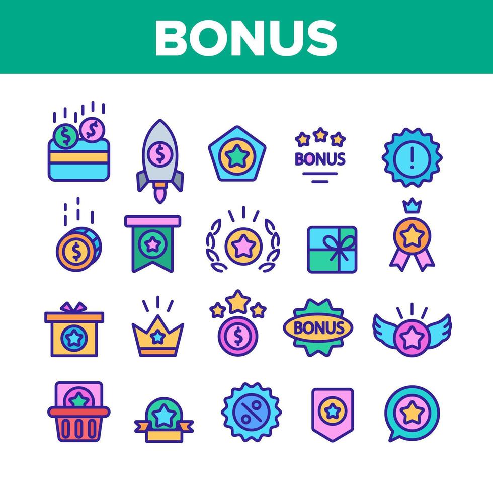 Bonus Loyalty Collection Elements Icons Set Vector