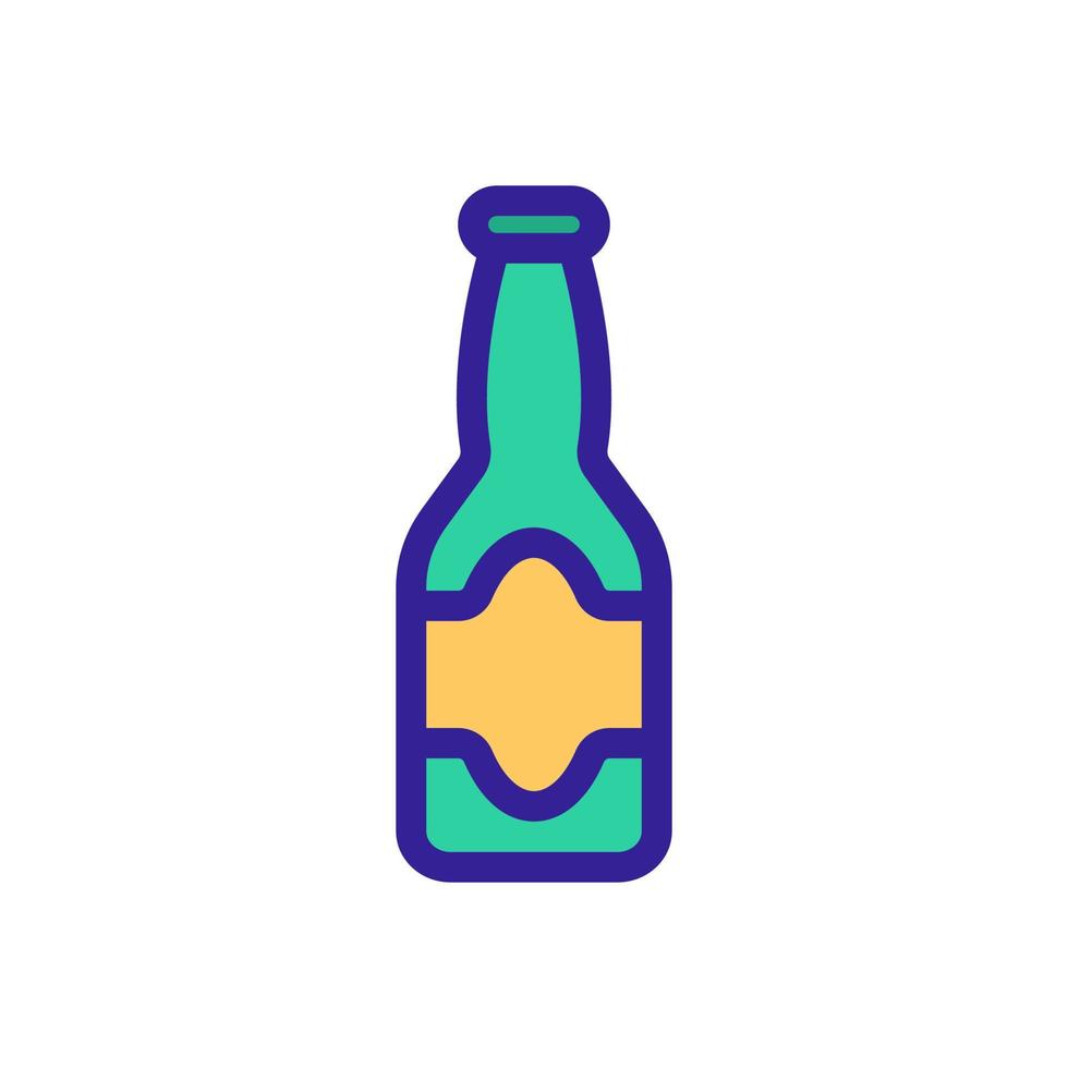 una botella de vector de icono de cerveza. ilustración de símbolo de contorno aislado