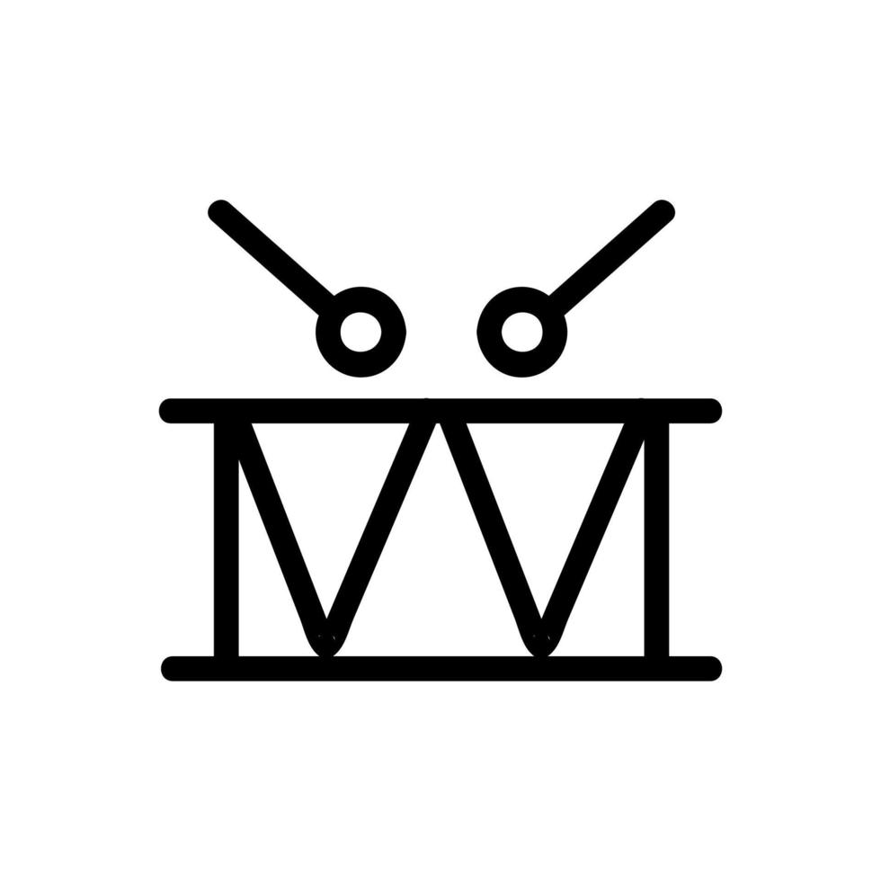 Drum icon vector. Isolated contour symbol illustration vector