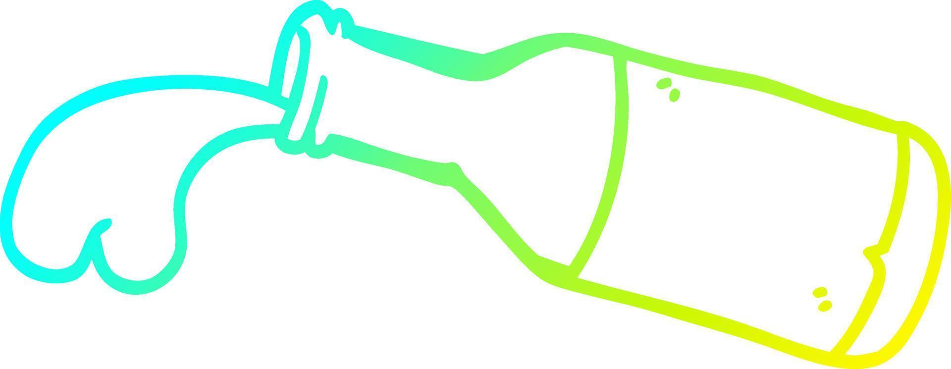 cold gradient line drawing cartoon magic potion vector