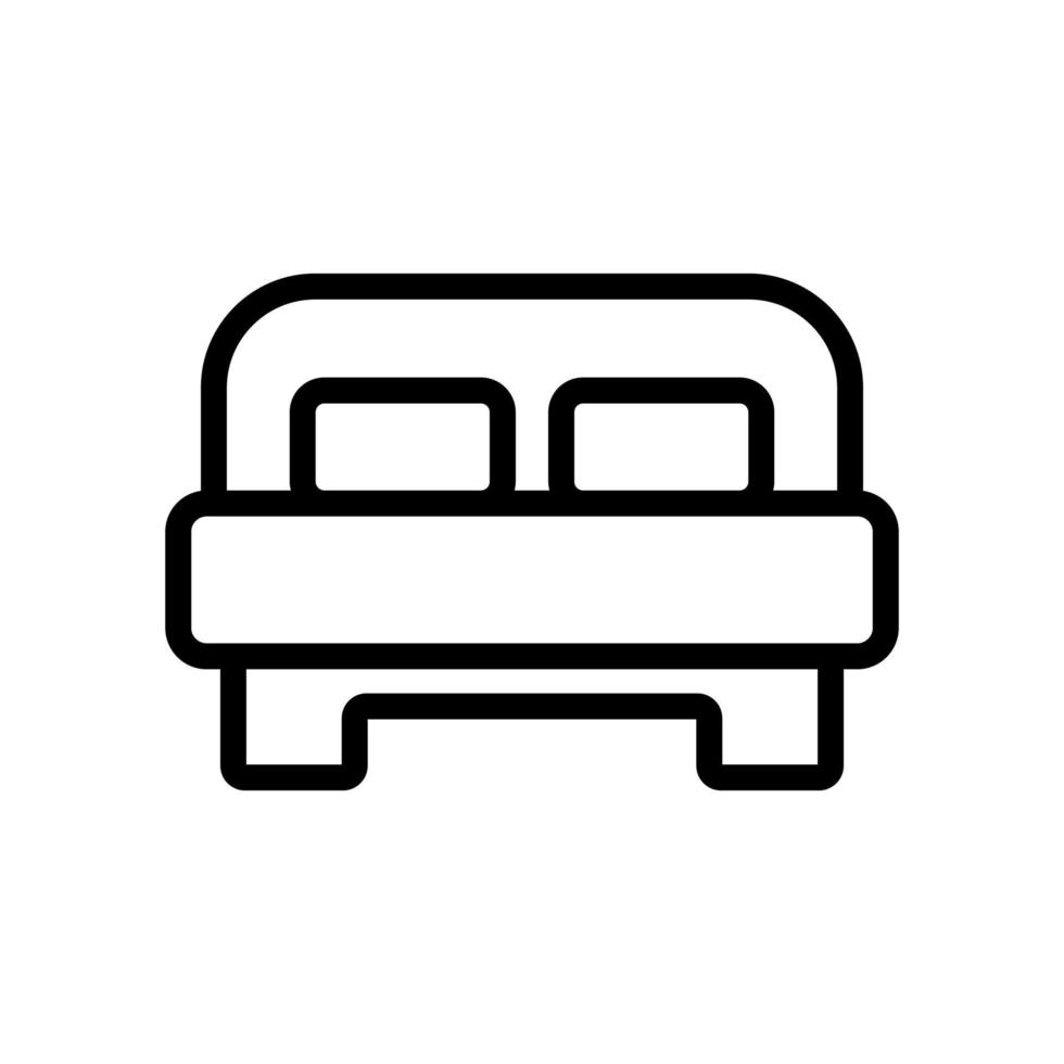 Bed icon vector. Isolated contour symbol illustration vector