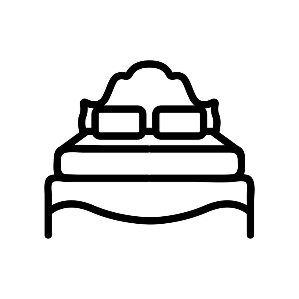 un vector de icono de cama cómoda. ilustración de símbolo de contorno aislado