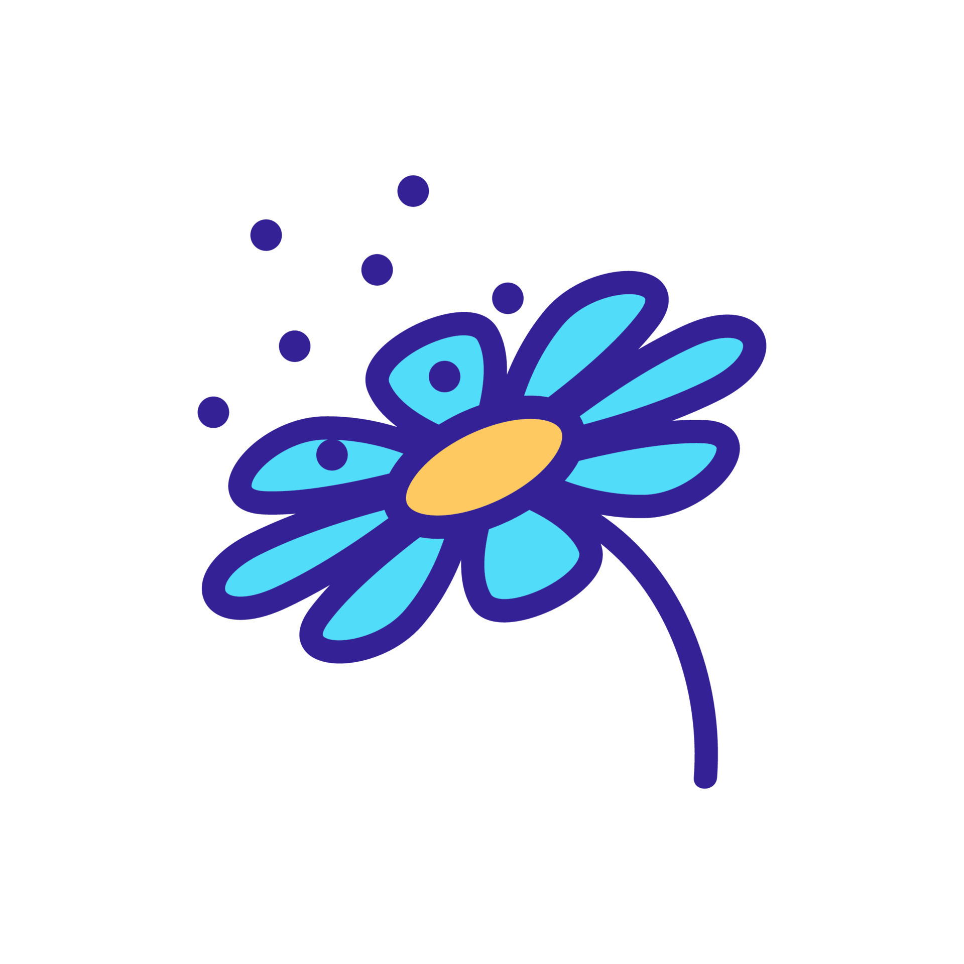 Pollen flower icon vector. Isolated contour symbol illustration ...