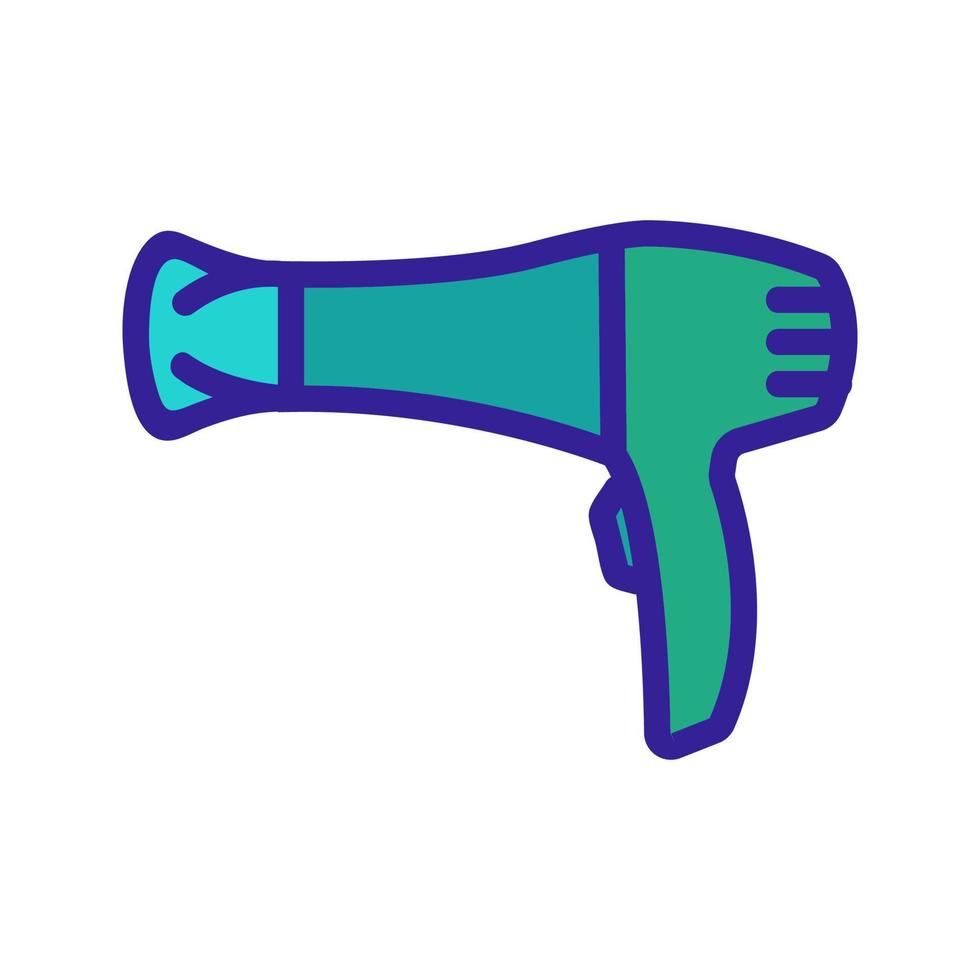 secador de pelo doméstico con ilustración de contorno de vector de icono de nariz extendida