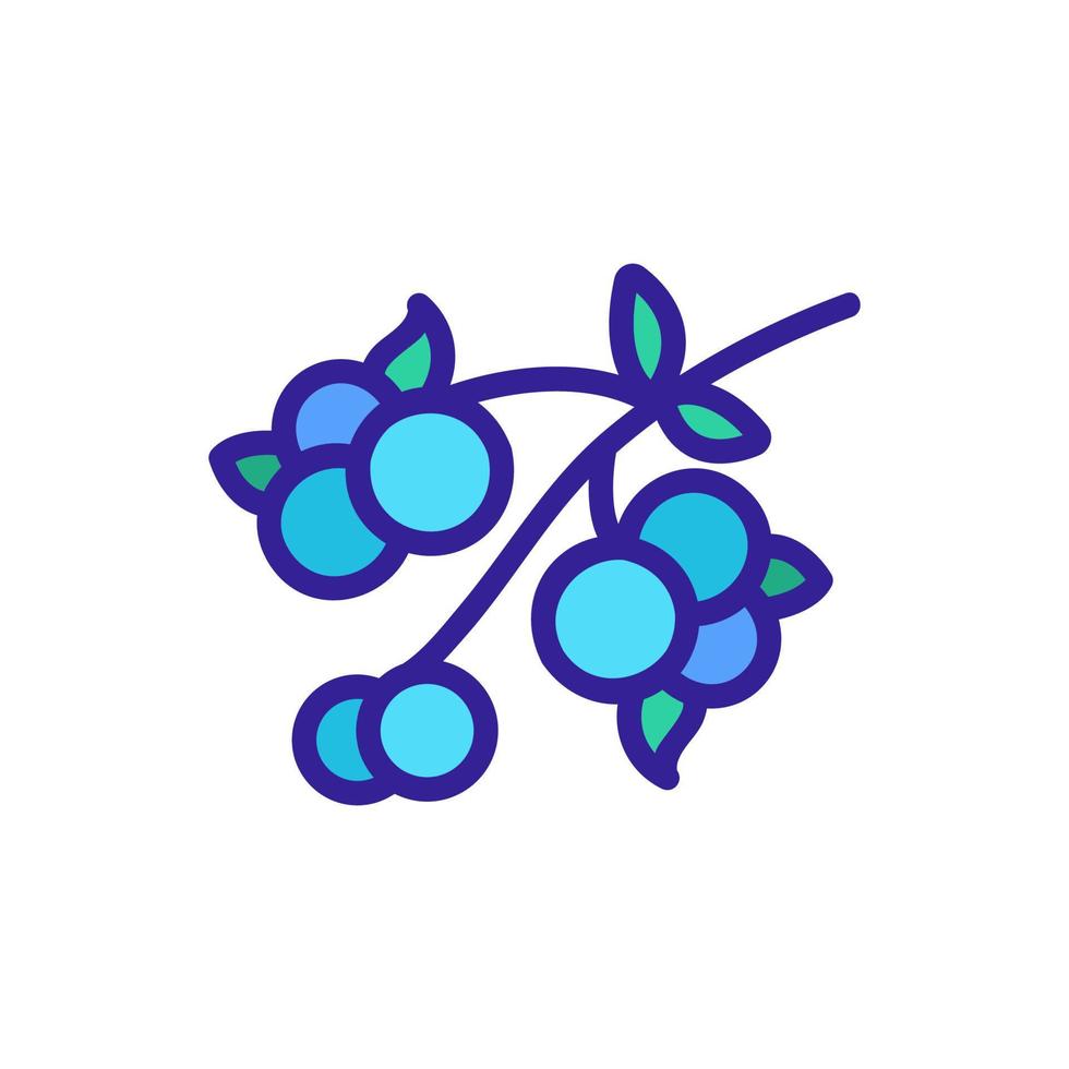 blueberry on branch icon vector outline illustration