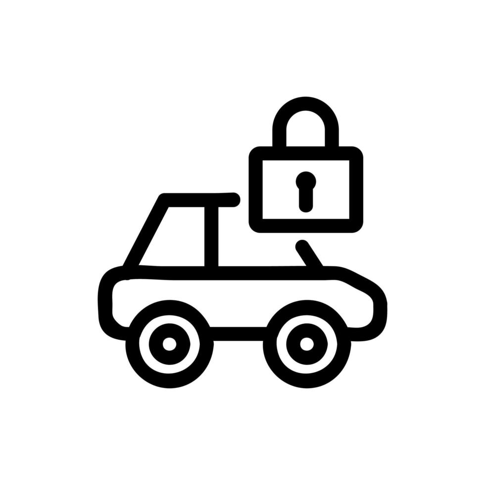 Car lock icon vector. Isolated contour symbol illustration 10044072