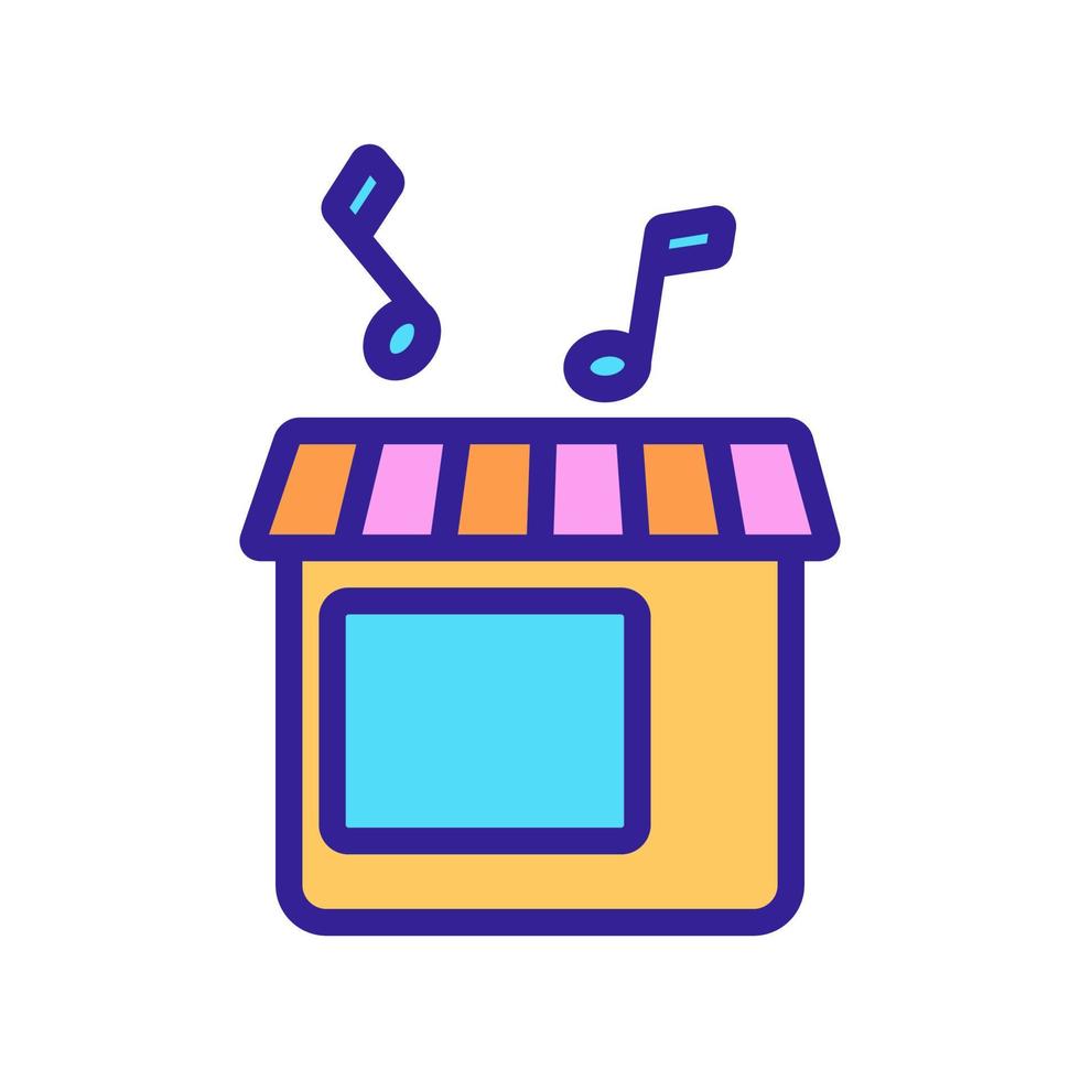 music from window icon vector outline illustration