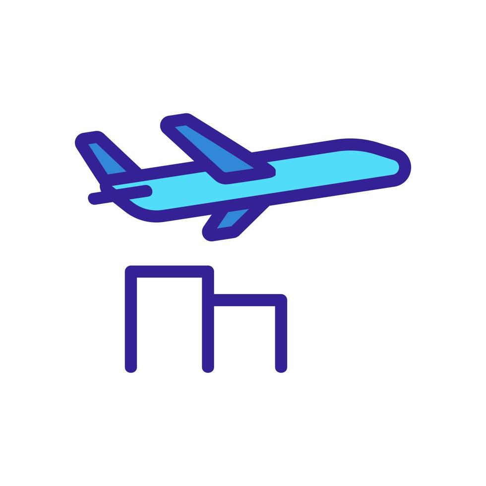 sound of airplane flying past houses icon vector outline illustration