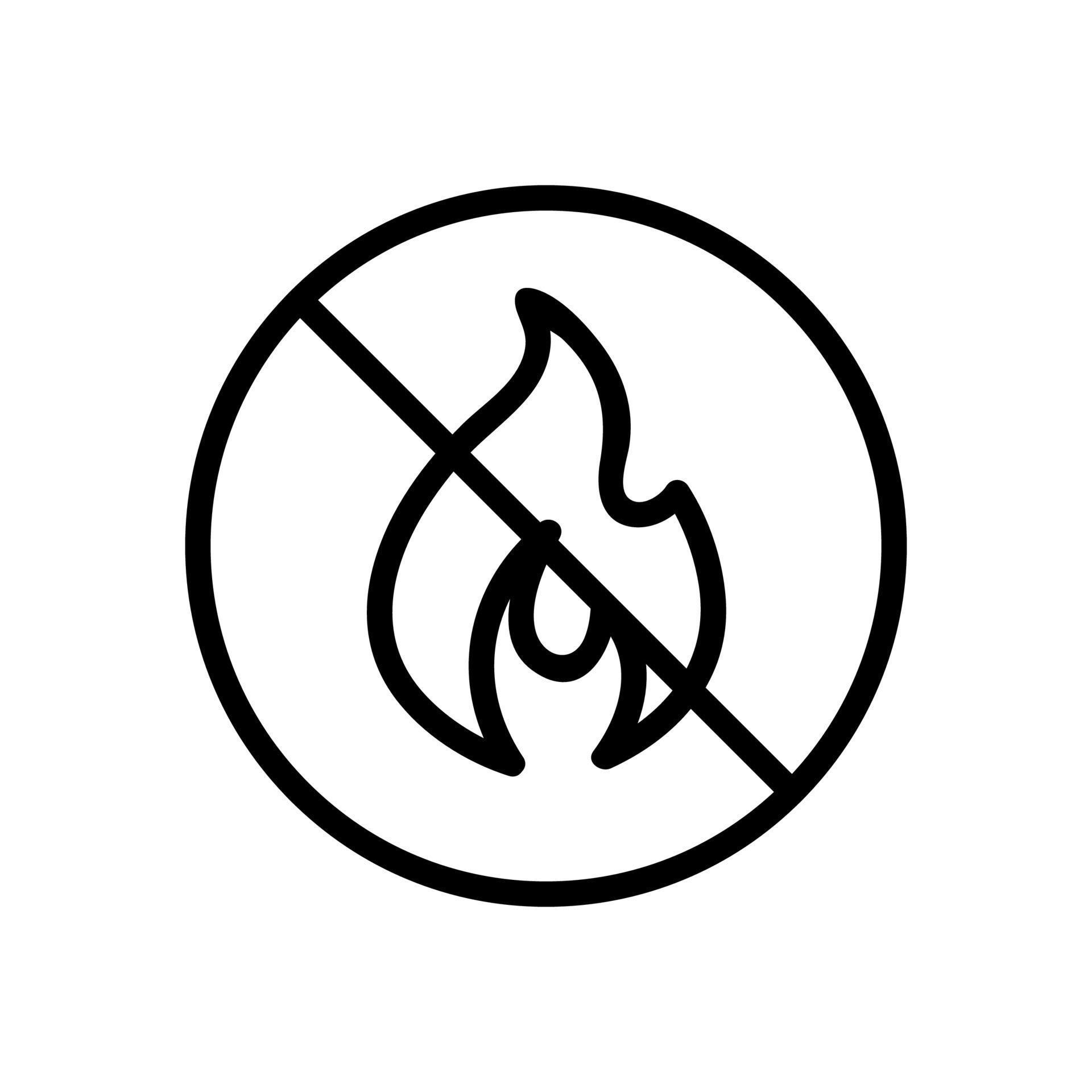 The material does not burn . Isolated contour symbol illustration