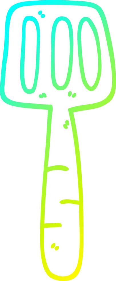 cold gradient line drawing cartoon food spatula vector
