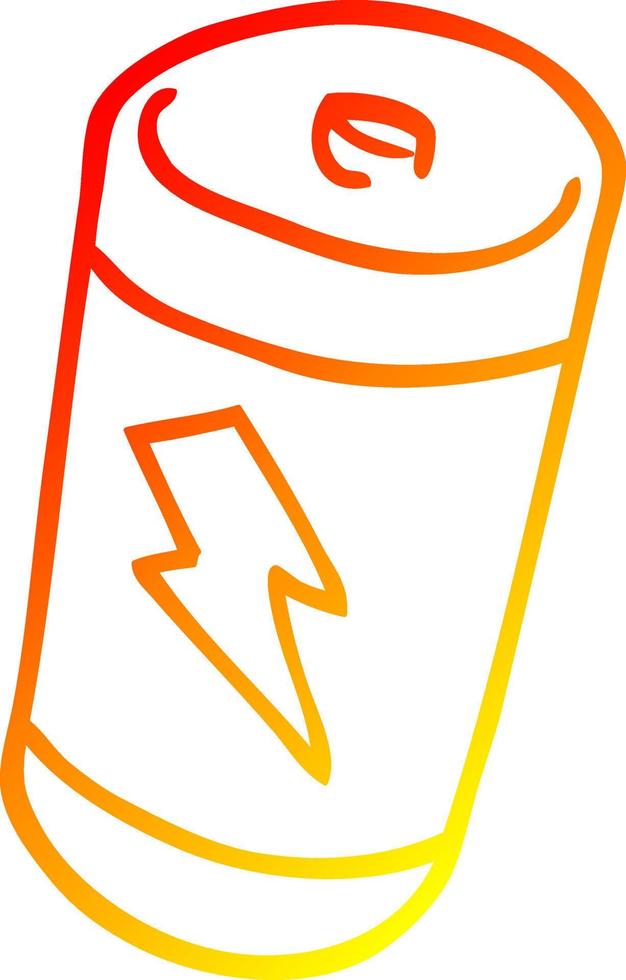 warm gradient line drawing cartoon battery vector